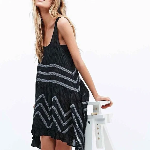 Free People Lace and Voile Trapeze Slip Dress - Picture 6 of 8